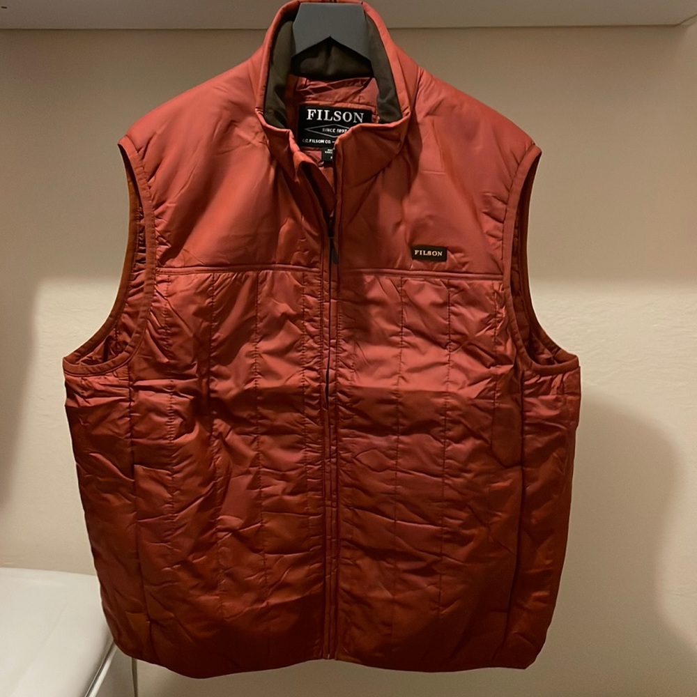 Filson Ultralight Down Vest, Rust Red, XL